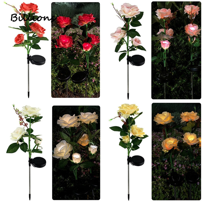 SolaRose Lux - Luminária de flores elegantes para decoração de jardim